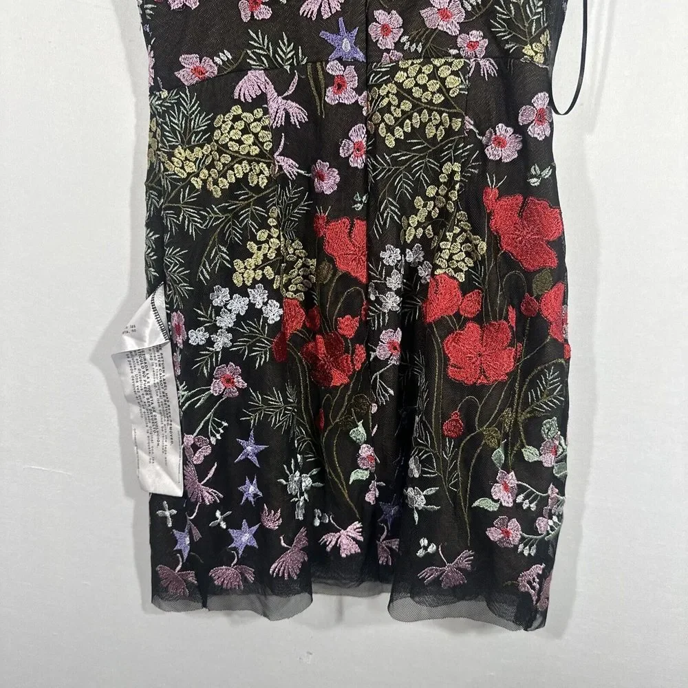 NEW $288 Dress The Population [ Small ] Kyla Floral Embroidered Mini Dress Q1017